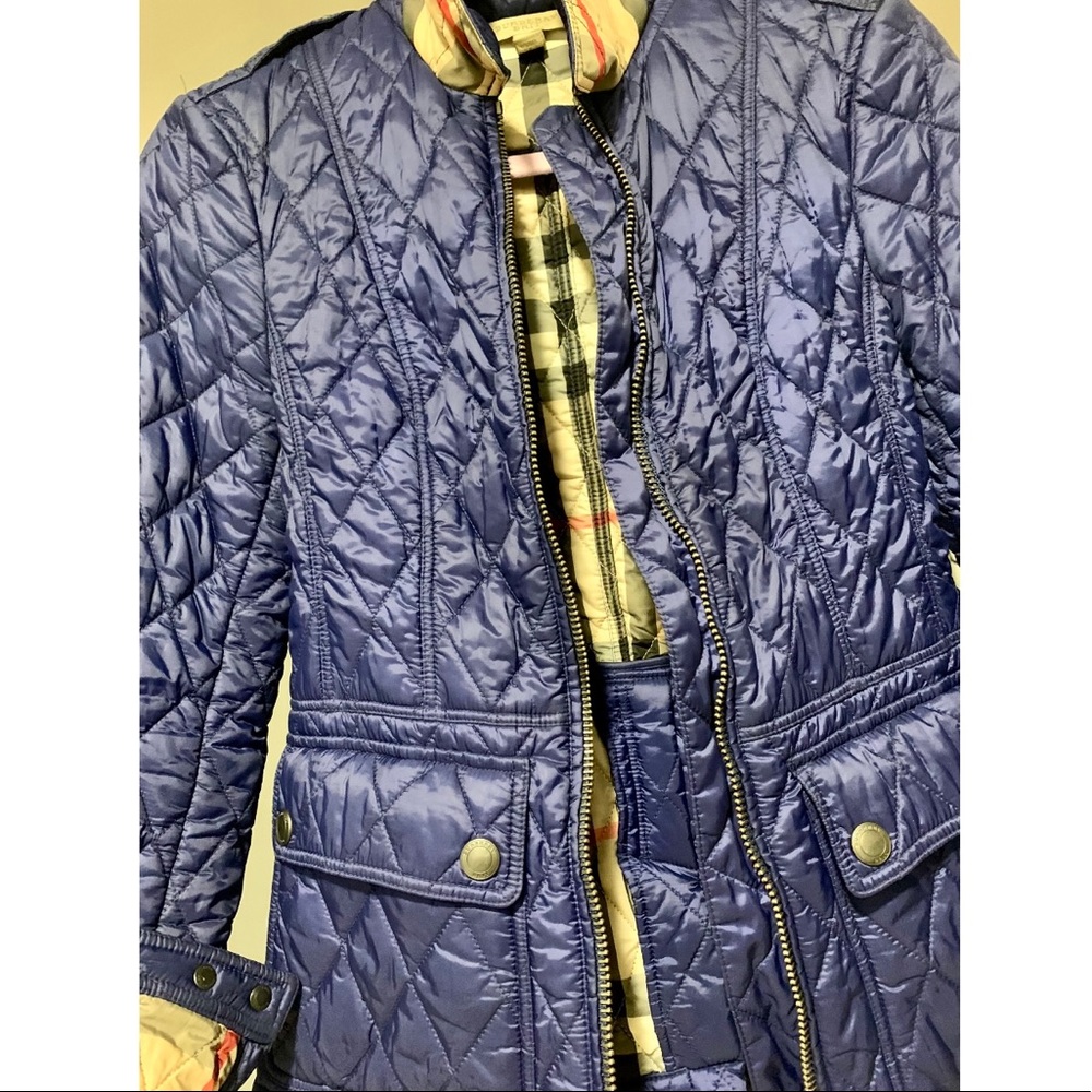 AUTHENTIC BLUE BURBERRY QUILTED JACKET COAT